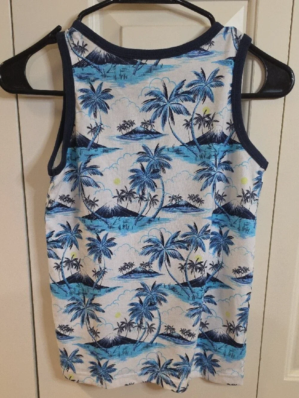 The Children's Place White & Blue Tropical Palm Tank Top
